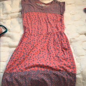 Boden pink and grey dress